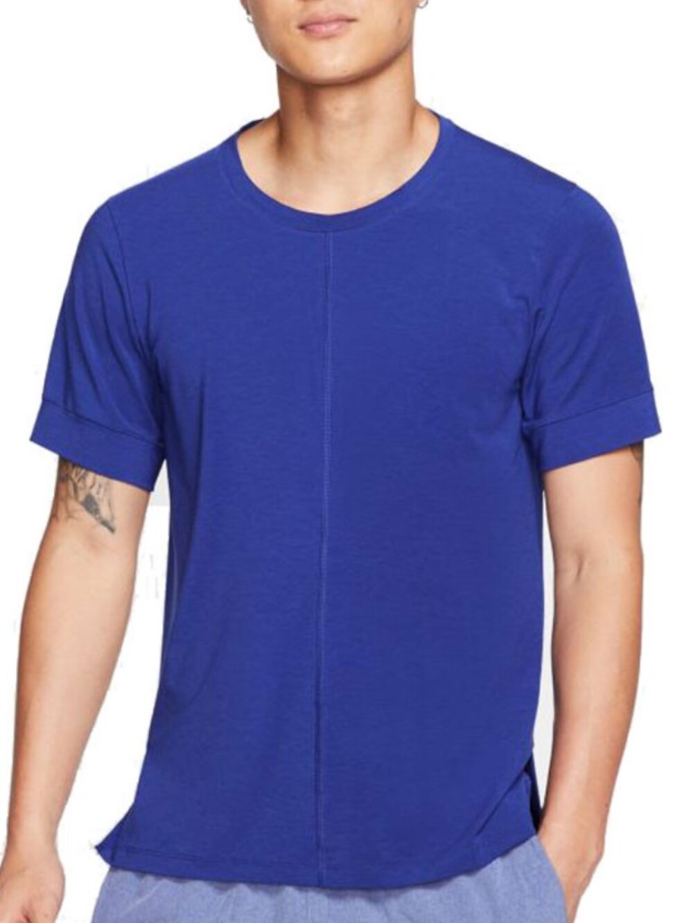 Nike Yoga Dri-FIT Men's Short-Sleeve Top Deep Royal Size Medium (Slim Fit)